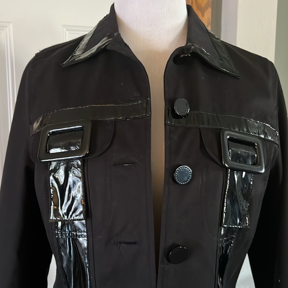 Vintage Laura Ashley Jacket with Pleather Trim and Buckles - Picture 2 of 8